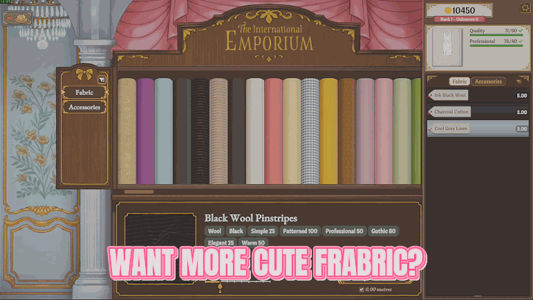 Dressmaker — Whole Cloth (Every Fabric, Accessory & Pattern)